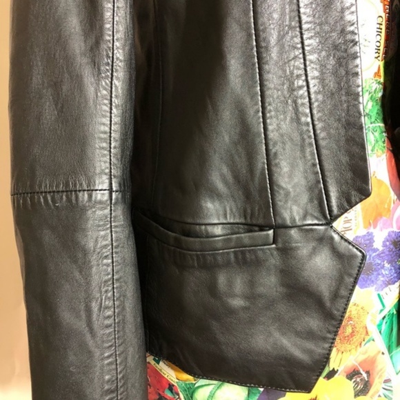 French ConnLondon Leather Tuxedo Biker Moto - Picture 6 of 8